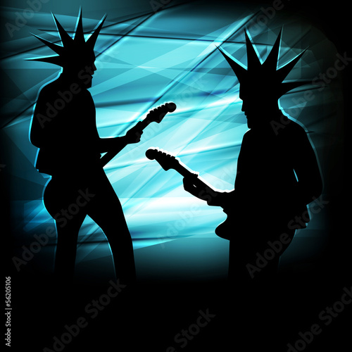Punk guitar player vector abstract background