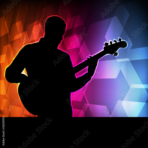 Guitar player vector background concept