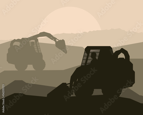 Front loader vector abstract background concept