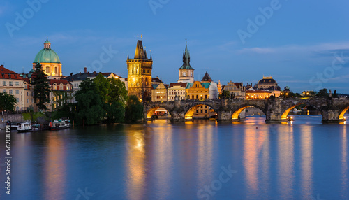 Prague, Czech cityscape at night © great_photos