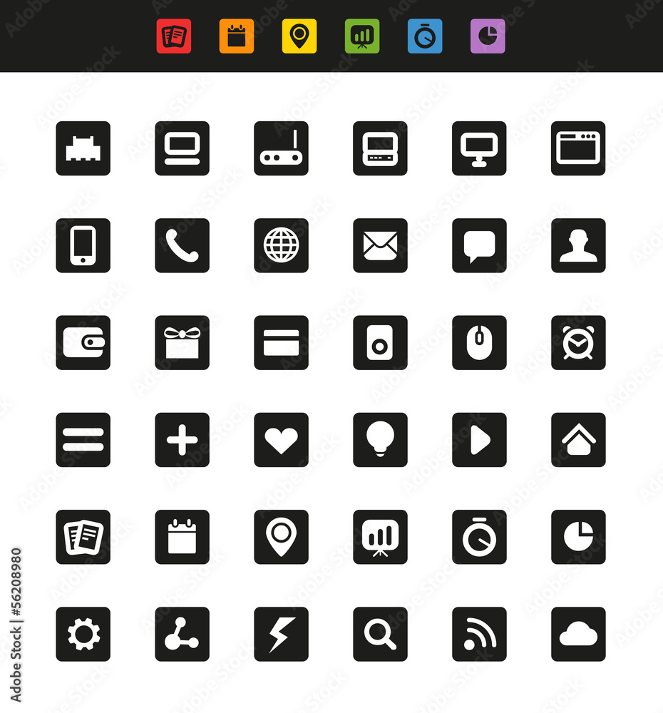 Simple web navigation pictograms collection Simple web navigation pictograms collection