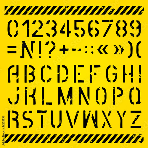 Letters and numbers painted stencils