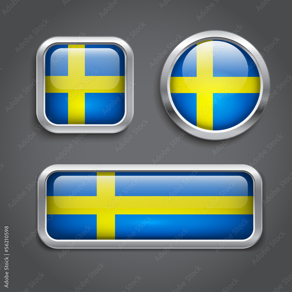 Obraz premium Sweden flag glass buttons