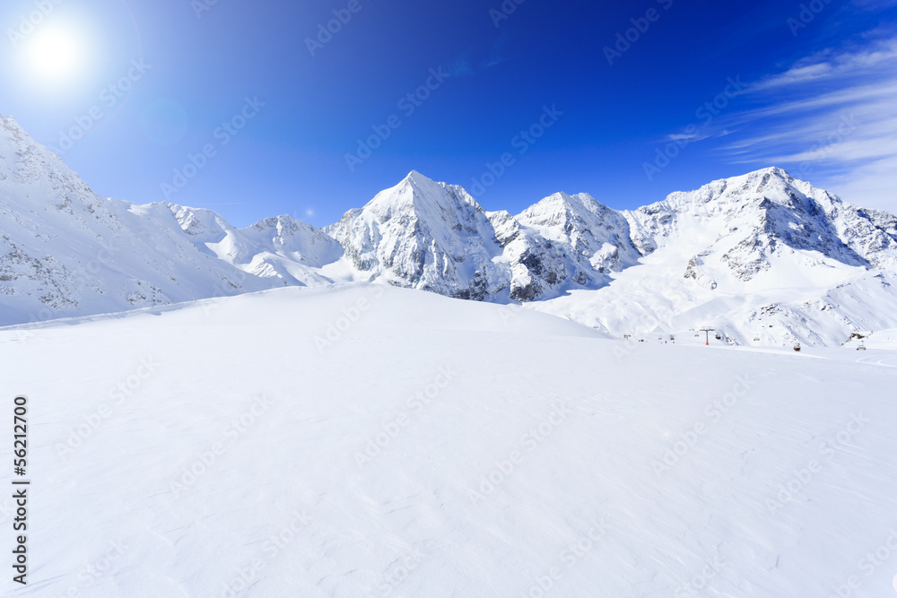 Snow-capped peaks of the Italian Alps