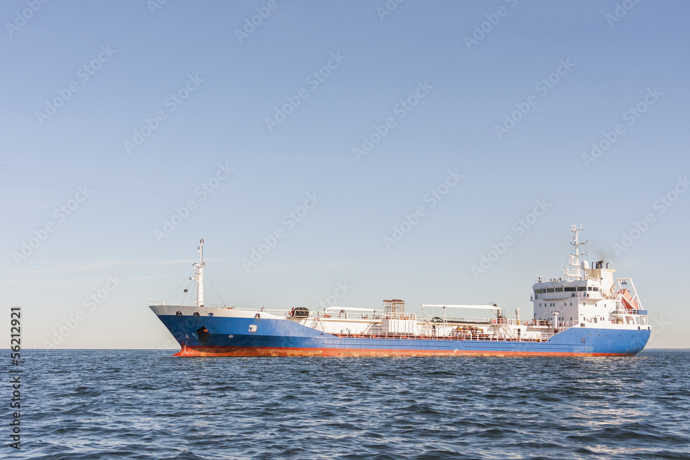 Chemical or gas tanker in sea