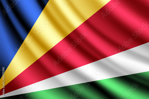 Waving flag of Seychelles, vector