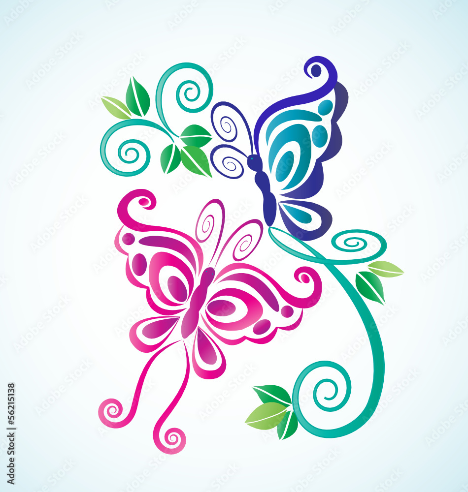 Butterflies frame vector