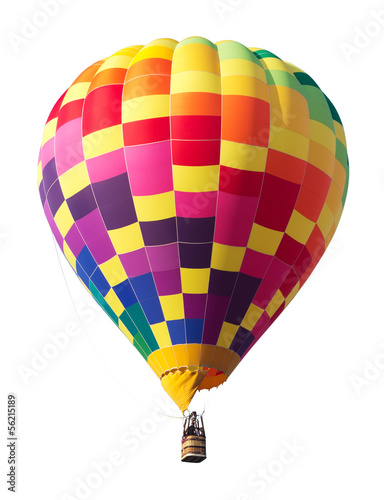 Colorful Hot Air Balloon Isolated on White Background