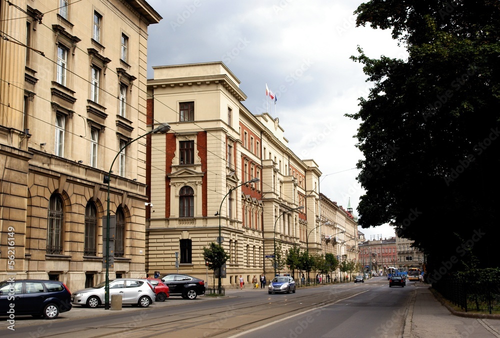 main street in Krakow's center