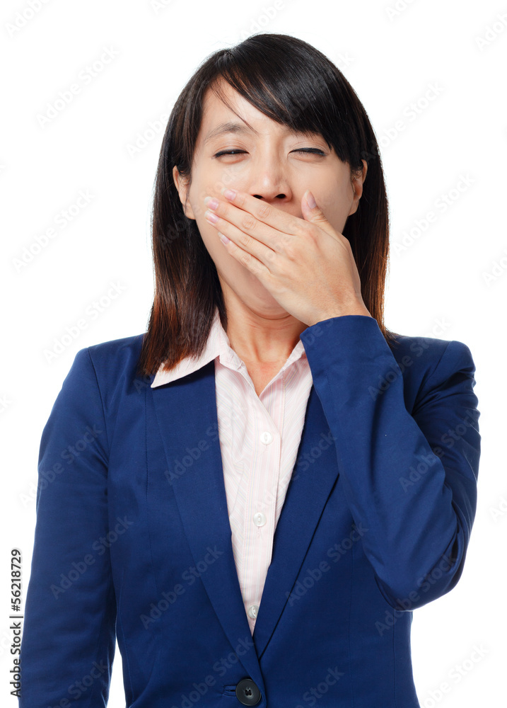 Asian business woman feeling tried Asian business woman feeling tried