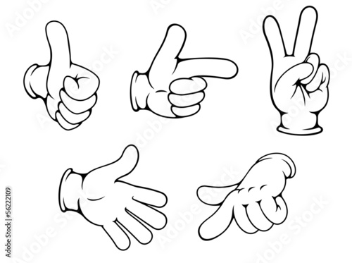 Set of positive hands gestures