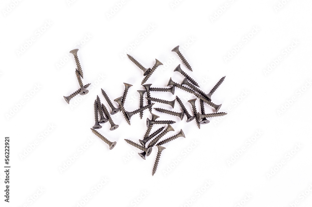 Black Screw on white background Black Screw on white background
