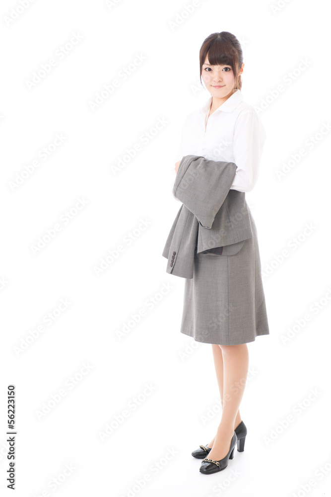 young asian businesswoman on white background young asian businesswoman on white background
