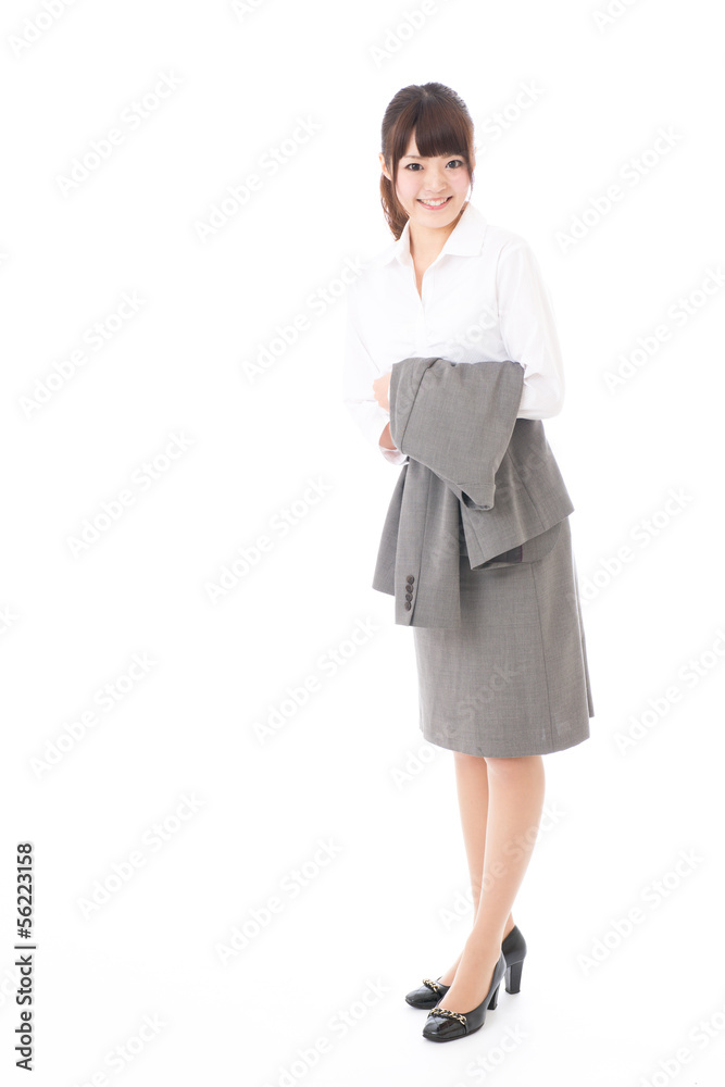 young asian businesswoman on white background young asian businesswoman on white background