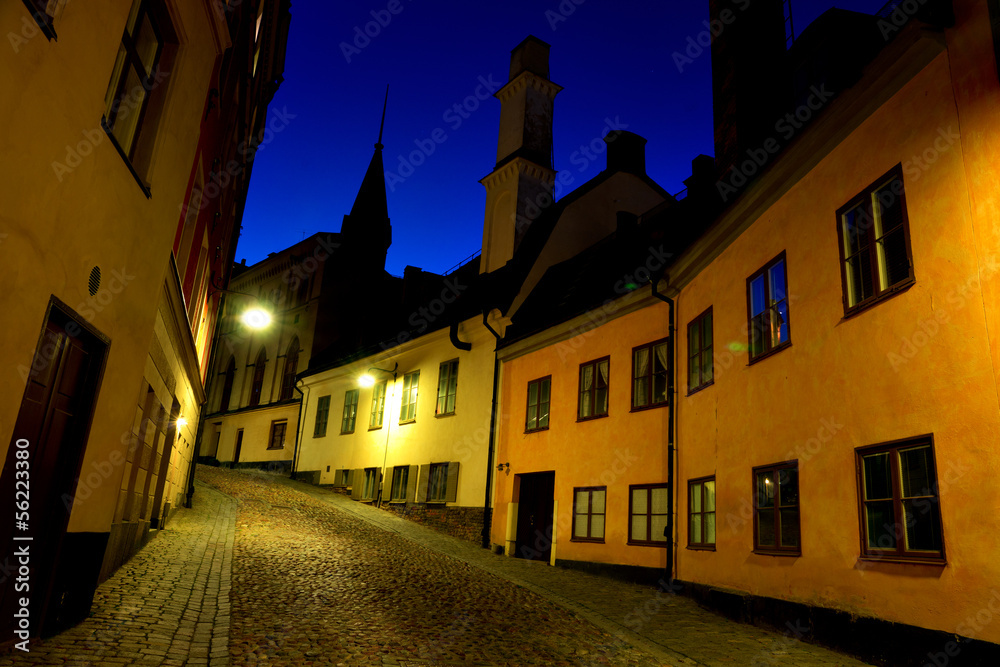 Narrow street in stockholm