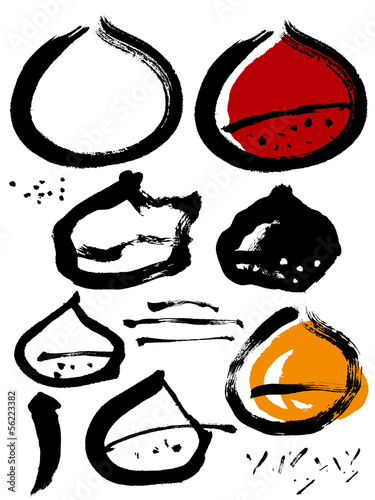 栗_墨絵