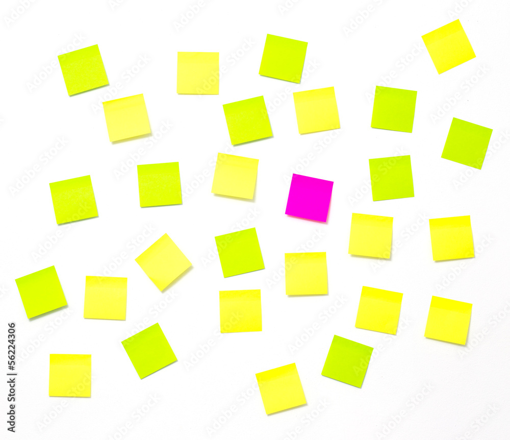 Adhesive paper note stick on the wall Adhesive paper note stick on the wall