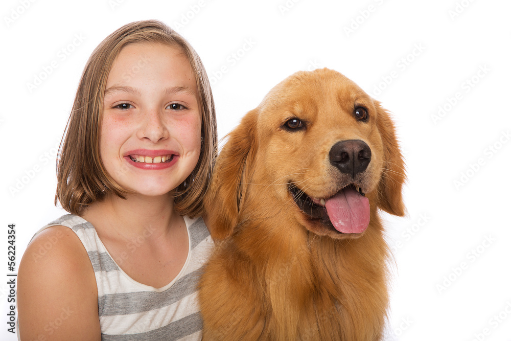 Dog and child