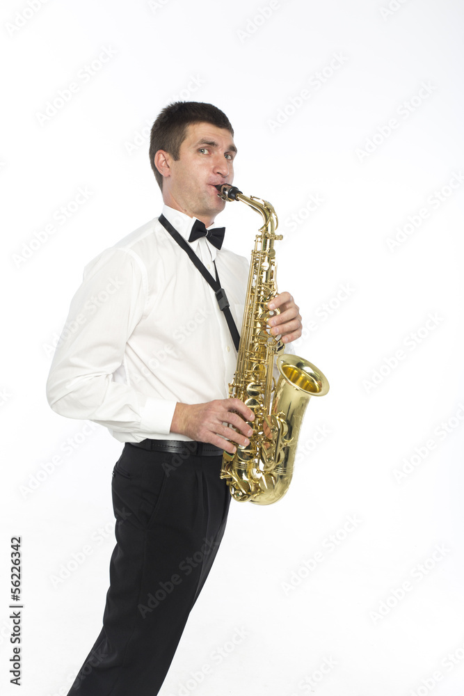 Obraz premium Dressed up saxophonist