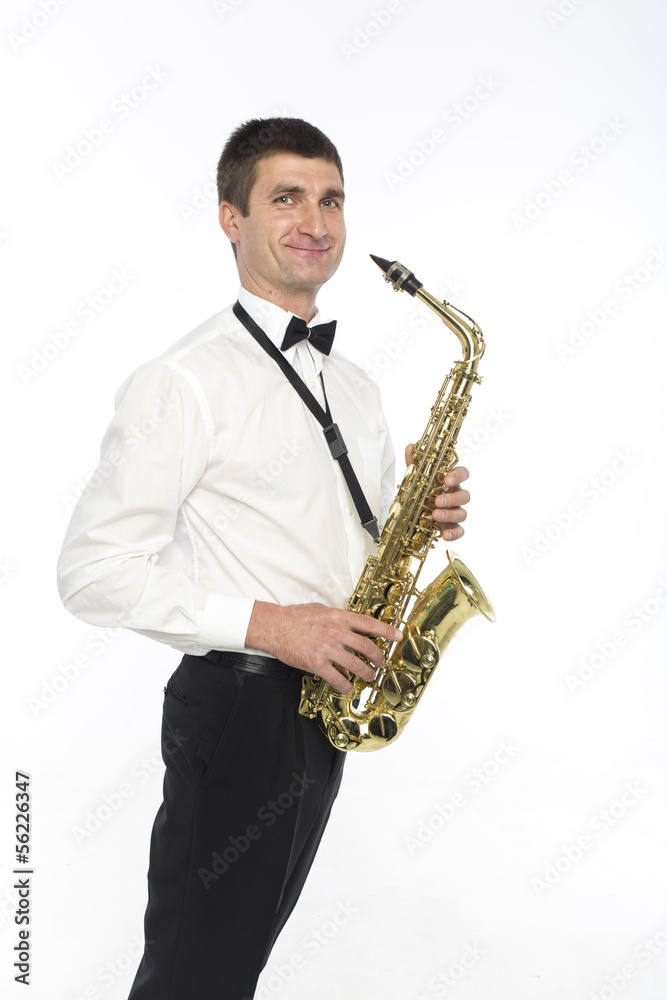 Fototapeta premium Smiling saxophonist