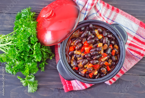 black beans with chili