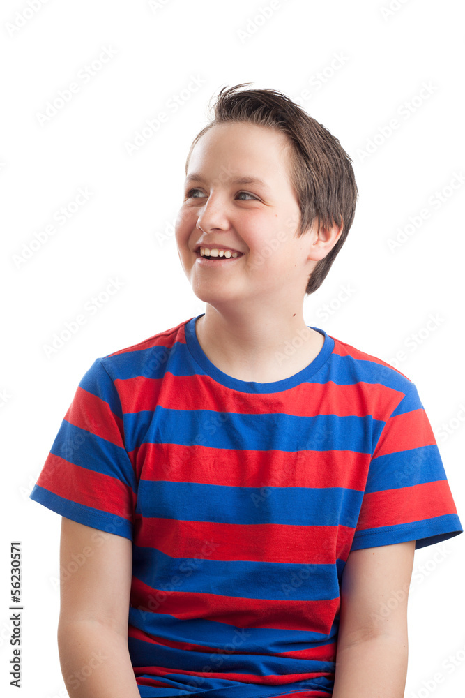 Teenage boy (Causian) waist up portrait, looking sideways Teenage boy (Causian) waist up portrait, looking sideways
