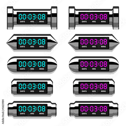 vector chrome glowing digital counter