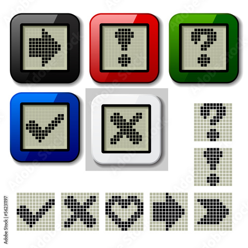 vector LCD display pixel symbols