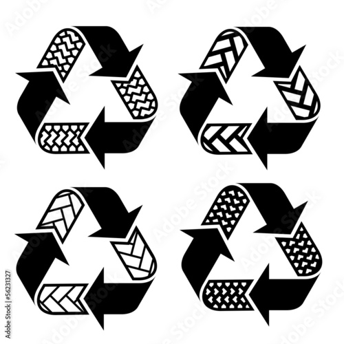 vector trace tyre recycle symbols