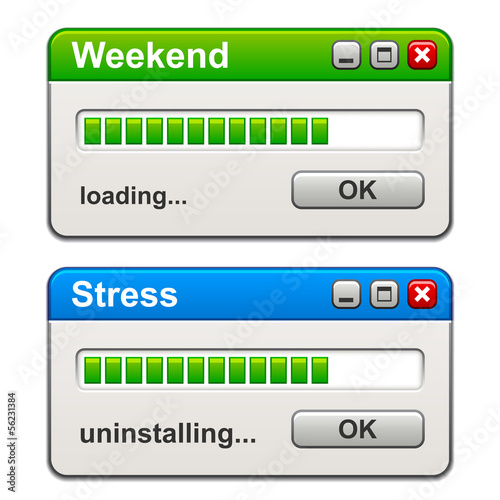 vector computer windows weekend loading stress uninstalling