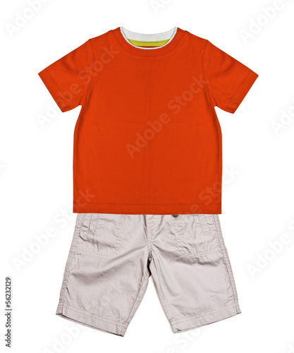 Children's wear -  orange t-shirt and shorts © Irina Rogova