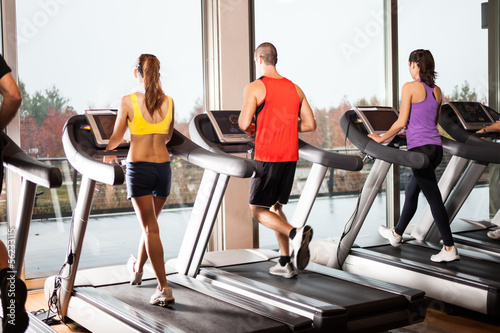 People running on treadmills