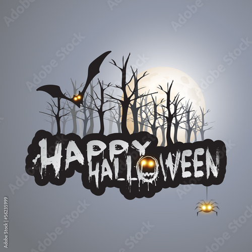 Happy Halloween Card - Vector Illustration