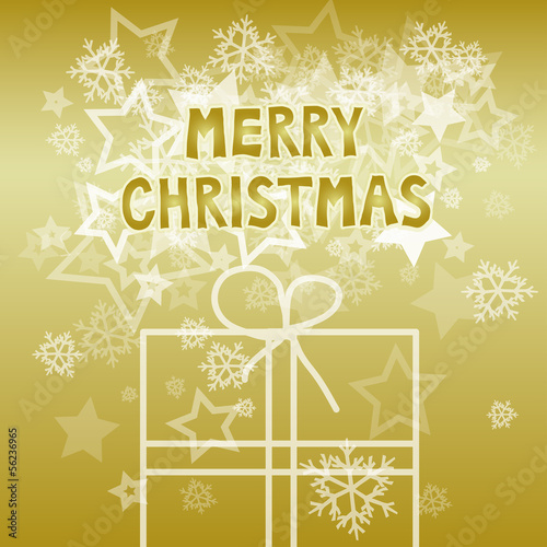 Merry Christmas wish with snowflakes and stars illustration