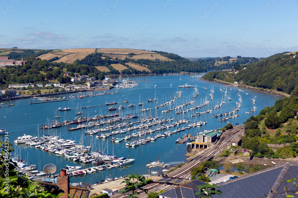 Boats and yachts in Dartmouth harbour Devon Englnd UK