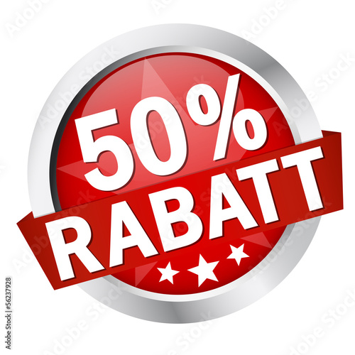 Button mit Banner " 50% RABATT "