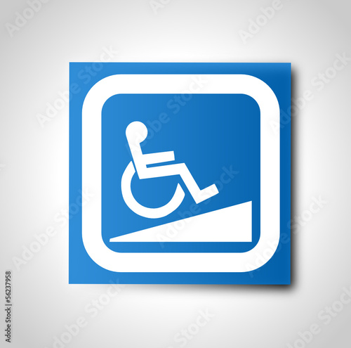 Etiquette : Handicap moteur rampe d'accès