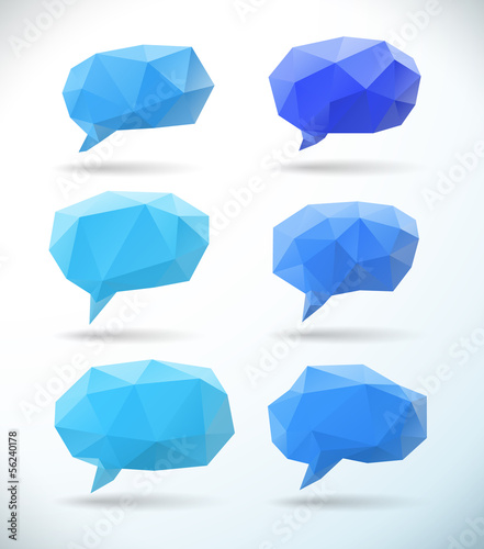 Set of polygonal geometric speech bubble