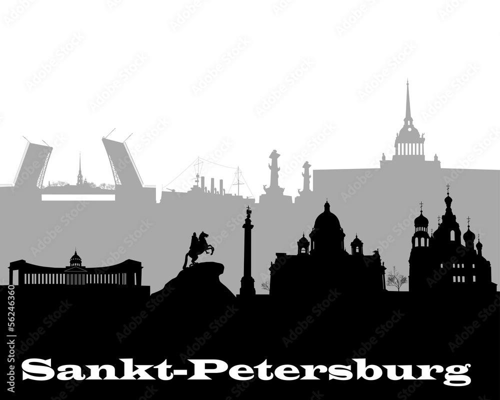 Fototapeta premium silhouette of Sankt-Petersburg