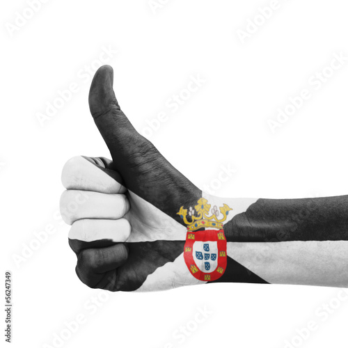 Hand with thumb up, Ceuta flag painted