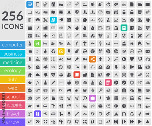 Icons inside rounded squares
