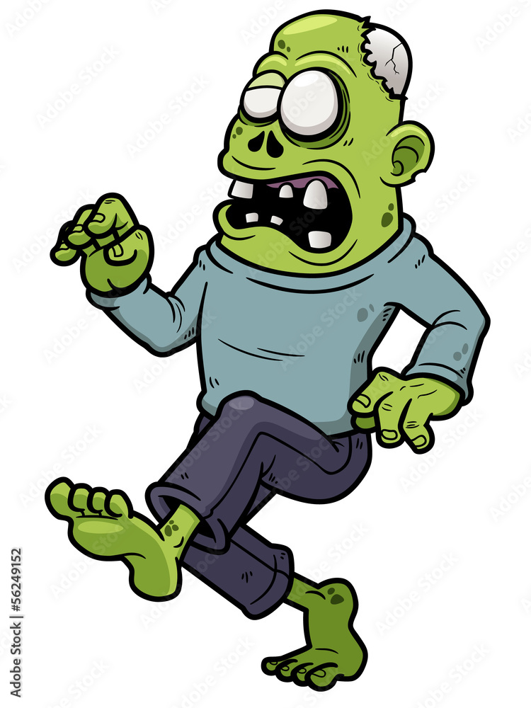 Obraz premium Vector illustration of Cartoon zombie