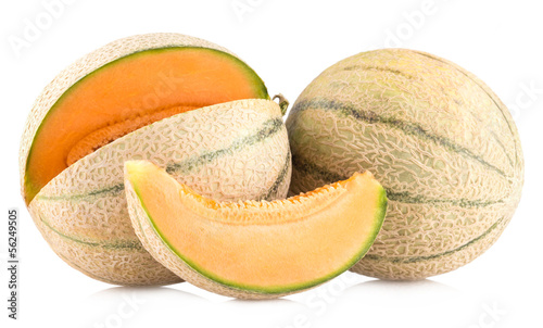cantaloupe melons isolated on white background