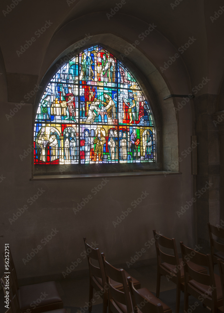 windows from inside church