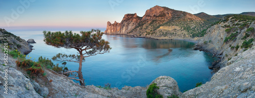 Photography Sea and shore during sundown. Beautiful summer seascape