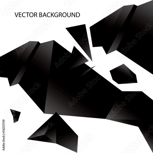 abstract black and white origami