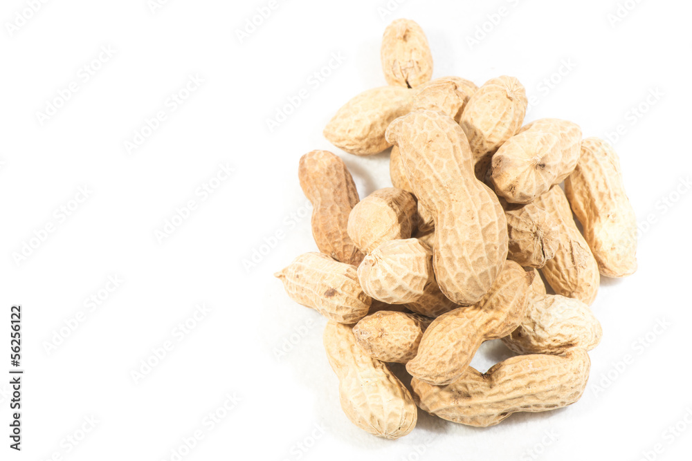 Peanuts isolated on white background Peanuts isolated on white background