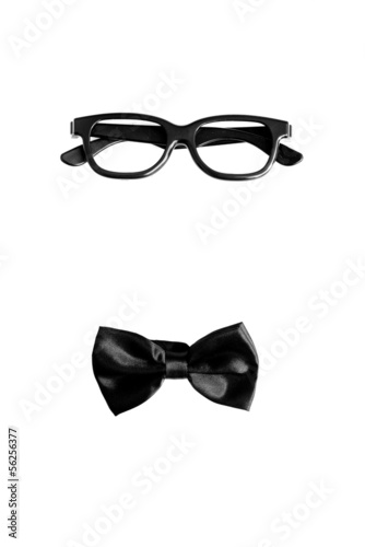 Eye glasses and bow tie