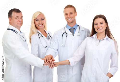 Medical workers isolated on...