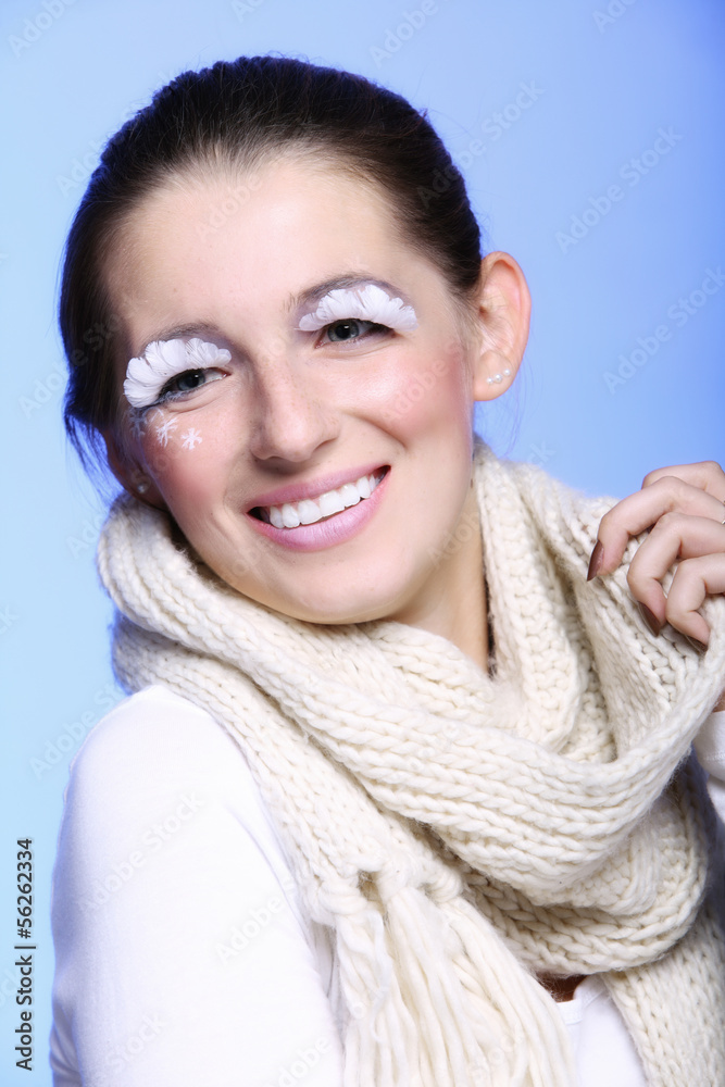 winter fashion woman warm clothing creative makeup winter fashion woman warm clothing creative makeup